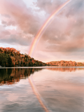 Carte Arc en ciel sur le lac aquarelle