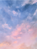 Carte ciel bleu et rose aquarelle