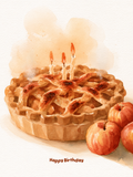 Carte Happy Birthday tarte aux pommes
